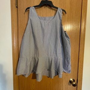 Sleeveless pin striped shirt